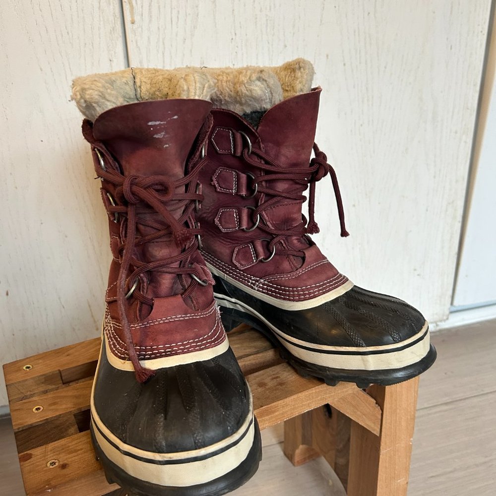 Sorel Shoes Womens 8 Caribou Boots Winter Insulated Lace Up Waterproof Leather